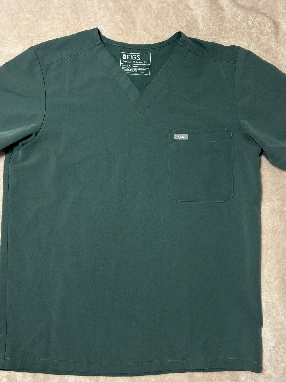 FIGS Gray V-Neck Short Sleeve Scrub Top